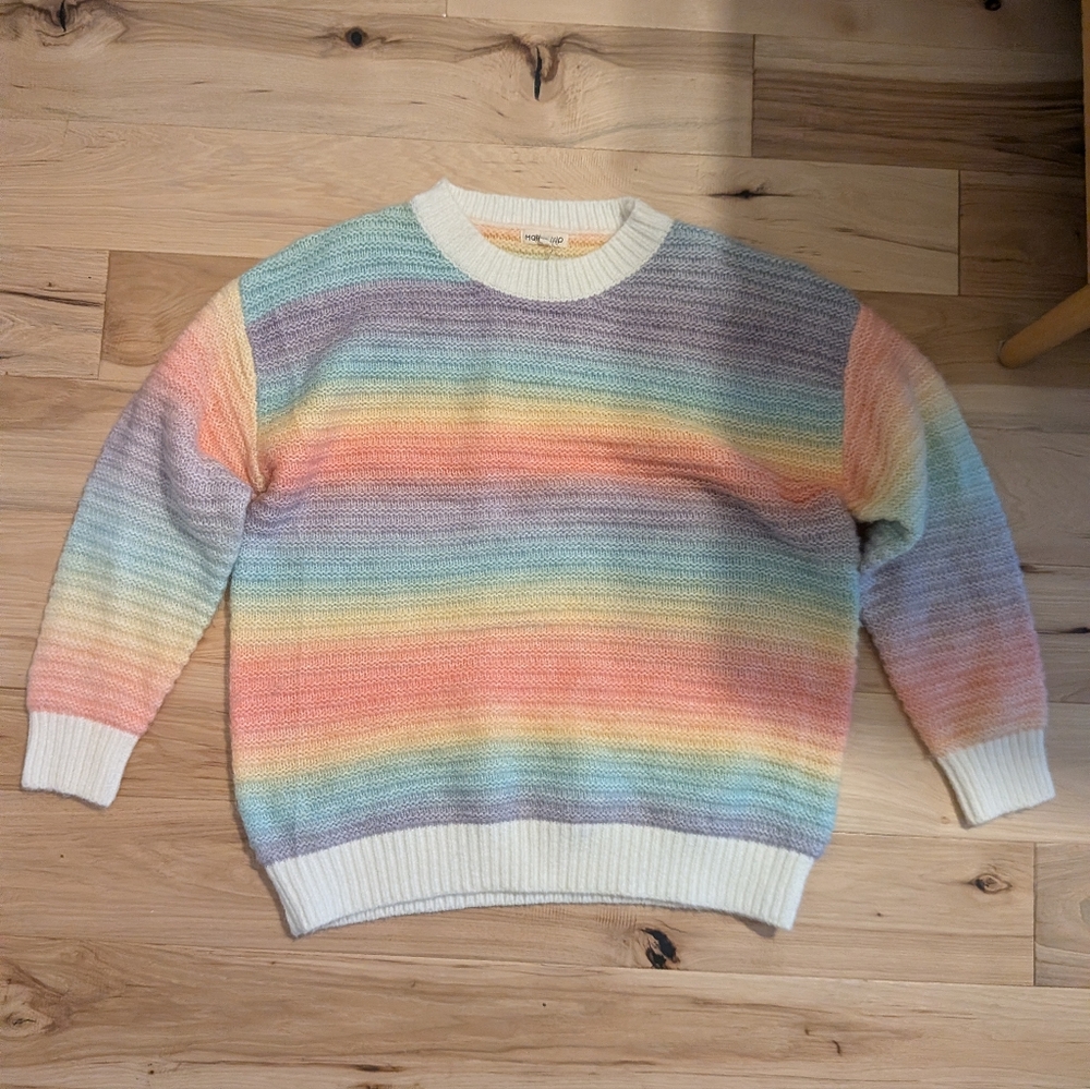 Main Strip Women's Rainbow Ombre Sweater Size S